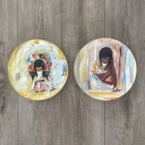 Vintage De Grazia Collector Plates 1977 The Flower Girl & 1978 The White Dove